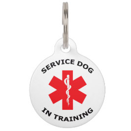Placa Para Mascotas Perro de servicio en entrenamiento