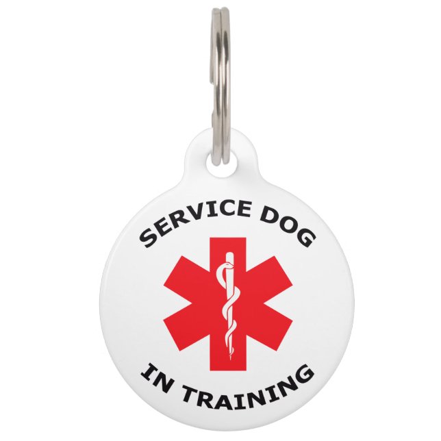 Placa Para Mascotas Perro de servicio en entrenamiento (Anverso)