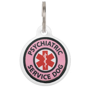 Placa Para Mascotas Perro de servicio físico