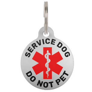 Placa Para Mascotas Perro de servicio no Mascota