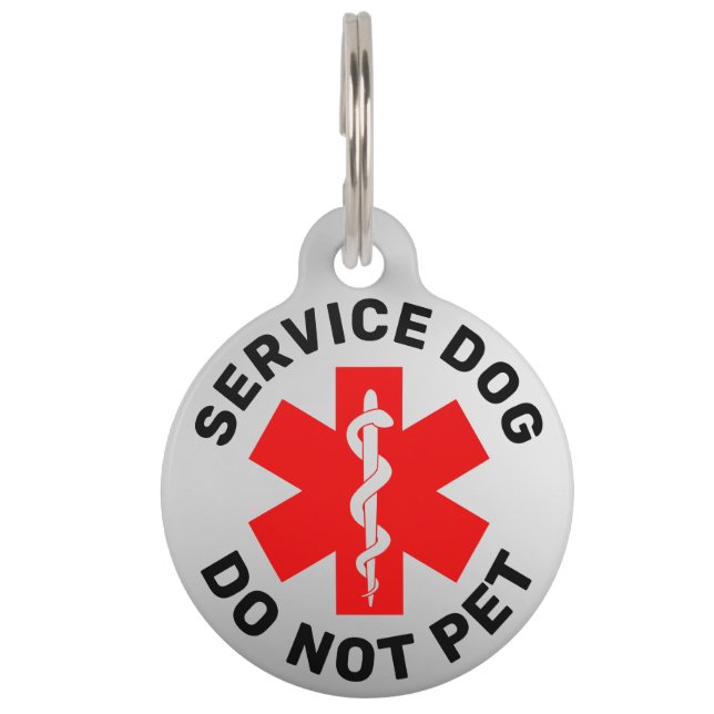 Placa Para Mascotas Perro de servicio no Mascota (Anverso)