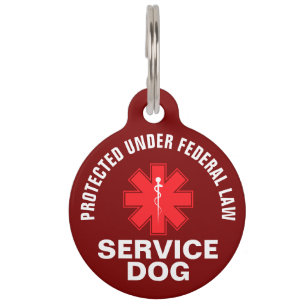 Placa Para Mascotas Perro de servicio personalizado
