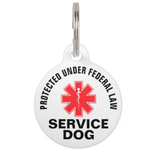 Placa Para Mascotas Perro de servicio personalizado