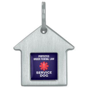 Placa Para Mascotas Perro de servicio personalizado