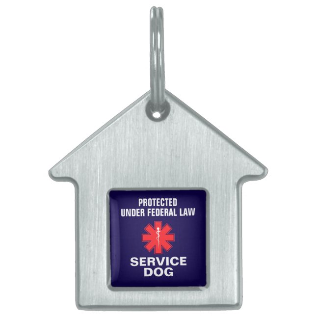 Placa Para Mascotas Perro de servicio personalizado (Frente)