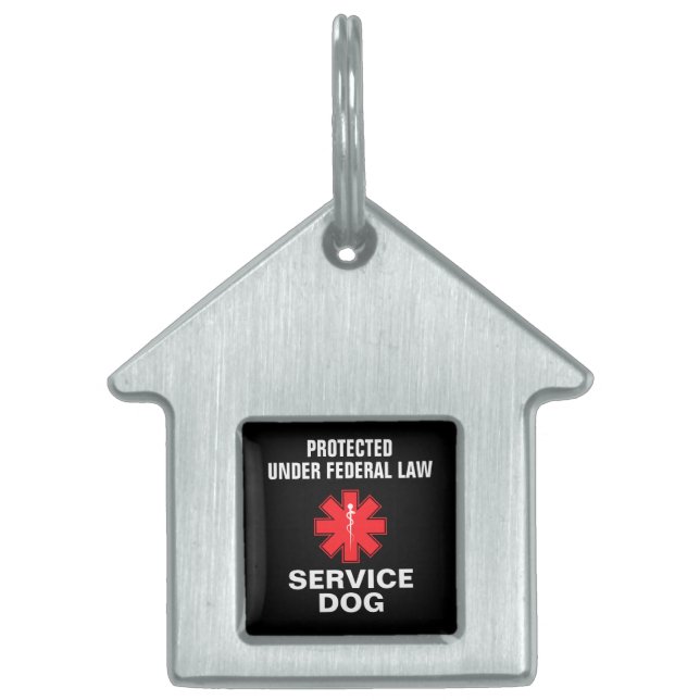 Placa Para Mascotas Perro de servicio personalizado (Frente)