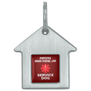 Placa Para Mascotas Perro de servicio personalizado