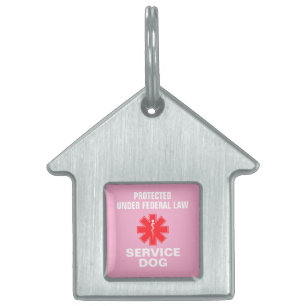 Placa Para Mascotas Perro de servicio personalizado