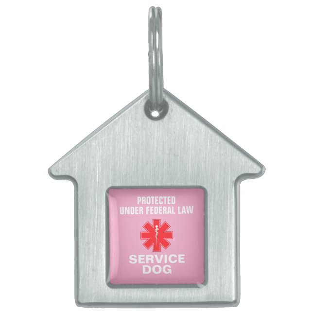 Placa Para Mascotas Perro de servicio personalizado (Frente)