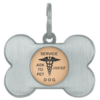 PLACA PARA MASCOTAS PERRO DE SERVICIO SU NOMBRE