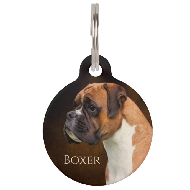 Placa Para Mascotas Perro del boxeador (Anverso)