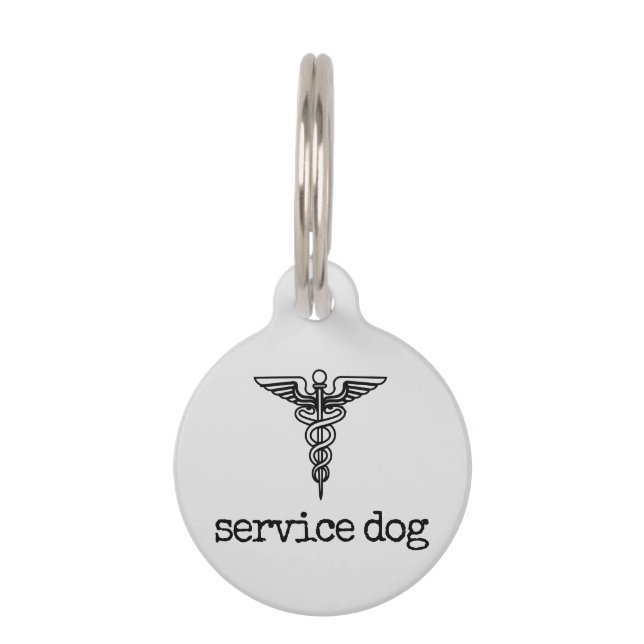 Placa Para Mascotas Perro del servicio de nombres personalizados (Anverso)