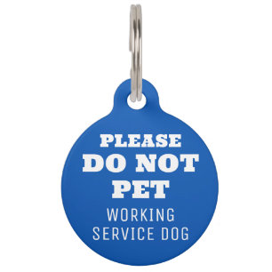 Placa Para Mascotas Perro del servicio de trabajo de Blue Do Not Masco