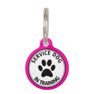 Placa Para Mascotas Perro del servicio personalizado en el
