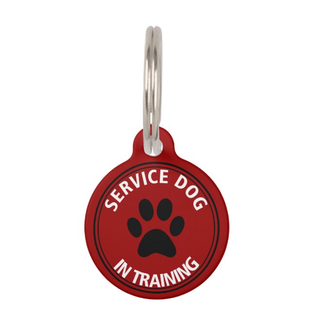 Placa Para Mascotas Perro del servicio personalizado en el (Anverso)