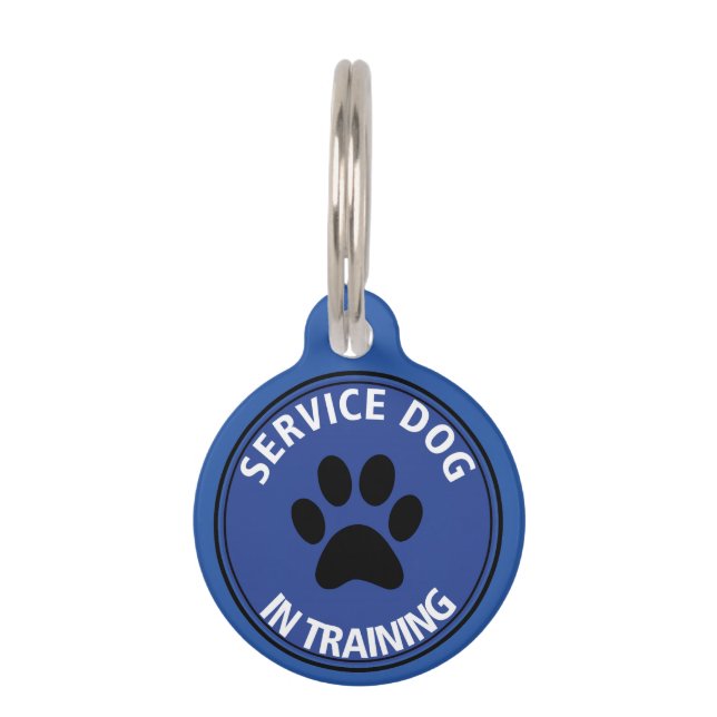 Placa Para Mascotas Perro del servicio personalizado en el (Anverso)