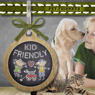 Placa Para Mascotas Perro dibujante de tablero de cuadros amigable par