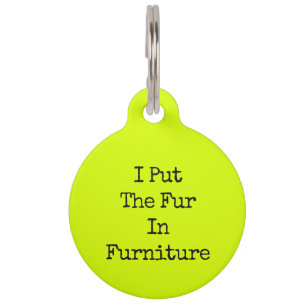 Placa Para Mascotas Perro Divertido Lima Neon Puse El Pelo En Muebles