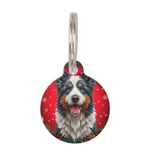 Placa Para Mascotas Perro feliz de Navidad