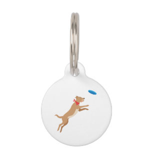 Placa Para Mascotas Perro Frisbee