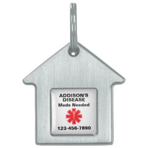 Placa Para Mascotas Perro Gato Alerta Enfermedad de Addison Personaliz