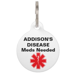 Placa Para Mascotas Perro Gato Alerta Enfermedad de Addison Personaliz