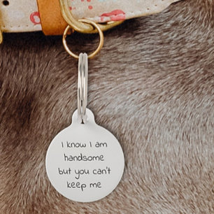 Placa Para Mascotas Perro Gato Divertido Humor Personalizar ID Perdido