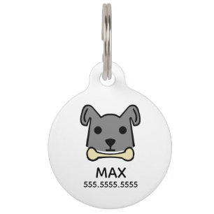 Placa Para Mascotas Perro gris, detalles Mascotas personalizados y cód