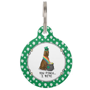 Placa Para Mascotas Perro irlandés del Día de San Patricio (rojo 1) Gr
