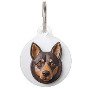 Placa Para Mascotas Perro Kelpie Australiano Inspirado en 3D