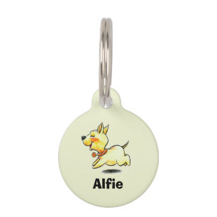 Placa Para Mascotas Perro Lindo Corriendo Nombre Personalizado