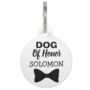 Placa Para Mascotas Perro mascota boda negro bowtie