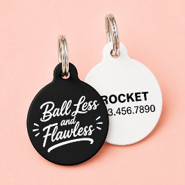 Placa Para Mascotas Perro Menos Bola y Divertida Personalizada Gato