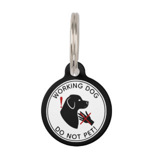 Placa Para Mascotas Perro Negro con Orejas Caídas Perro de Trabajo No