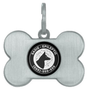 Placa Para Mascotas Perro Negro Con Orejas Erguidas Alerta De Perro Ep