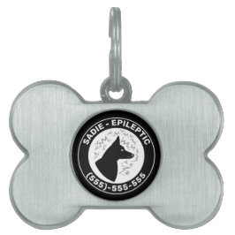 Placa Para Mascotas Perro negro con orejas preciadas Alerta de perro e