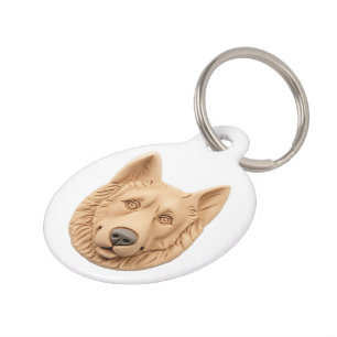 Placa Para Mascotas Perro pastor belga inspirado en 3D