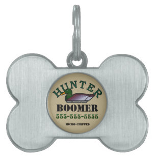 Placa Para Mascotas Perro Pato Hunter