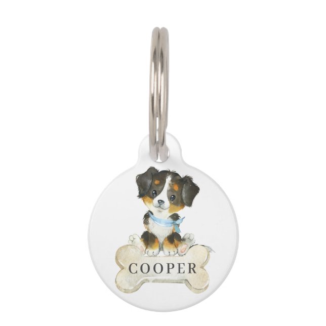 Placa Para Mascotas Perro picante de montaña de Bernese (Anverso)