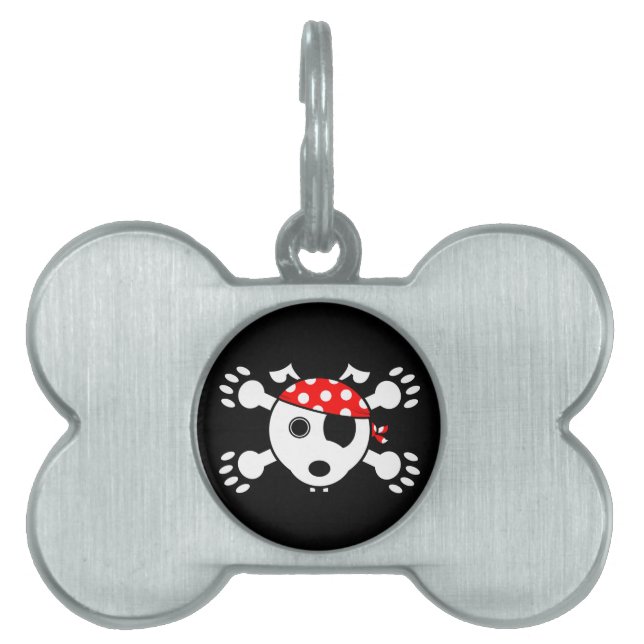 Placa Para Mascotas Perro pirata (Frente)