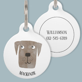 Placa Para Mascotas Perro recuperador de chocolate personalizado