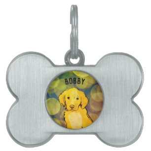 Placa Para Mascotas Perro retriever dorado