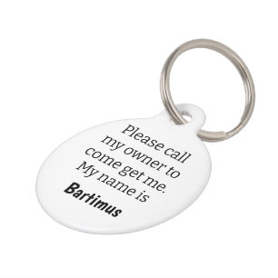 Placa Para Mascotas Perro si se pierde, blanco, grande etiqueta de ide