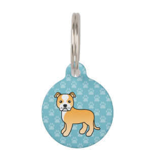 Placa Para Mascotas Perro Staffordshire Bull Terrier de color beige y