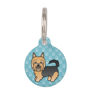 Placa Para Mascotas Perro Terrier Australiano de color azul y broncead