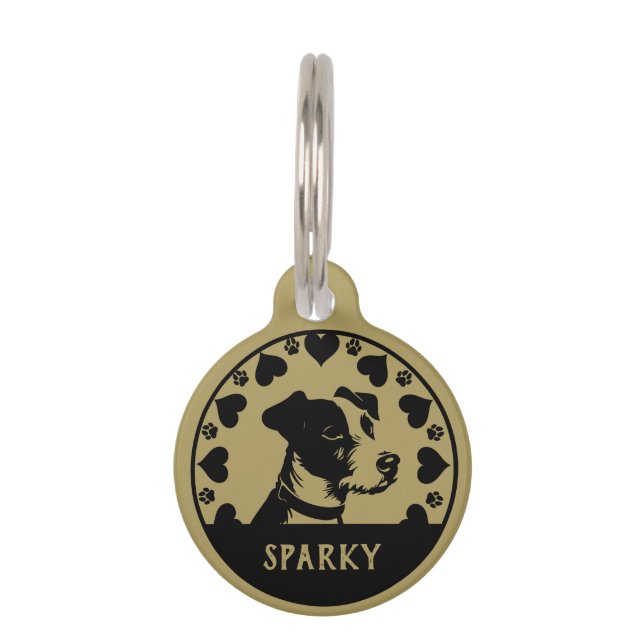 Placa Para Mascotas Perro Terrier Jack Russell (Reverso)