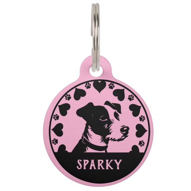 Placa Para Mascotas Perro Terrier Jack Russell (Reverso)