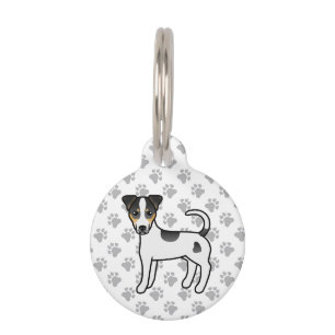 Placa Para Mascotas Perro Tricolor de Pelo Liso Parson Russell Terrier