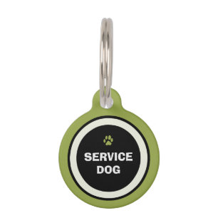 Placa Para Mascotas Perro verde y Negro de la etiqueta de la