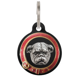 Placa Para Mascotas PERRO VICTORIANO RETRATA Bulldog inglés